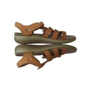 OrthoFeet 939 Amalfi Womens Size 12 B Medium Gladiator Sandals Brown Leather